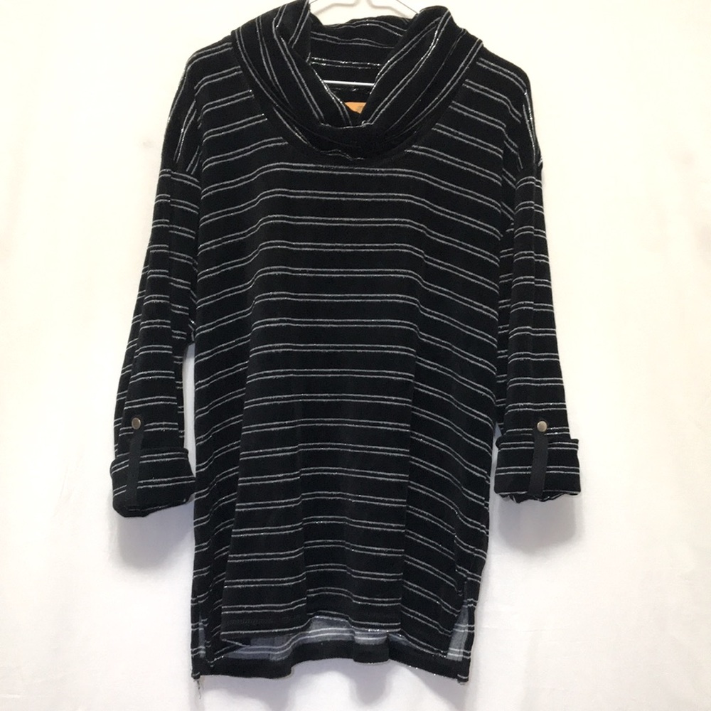 Ruby Rd. Shimmering Striped Cowl Neck XL